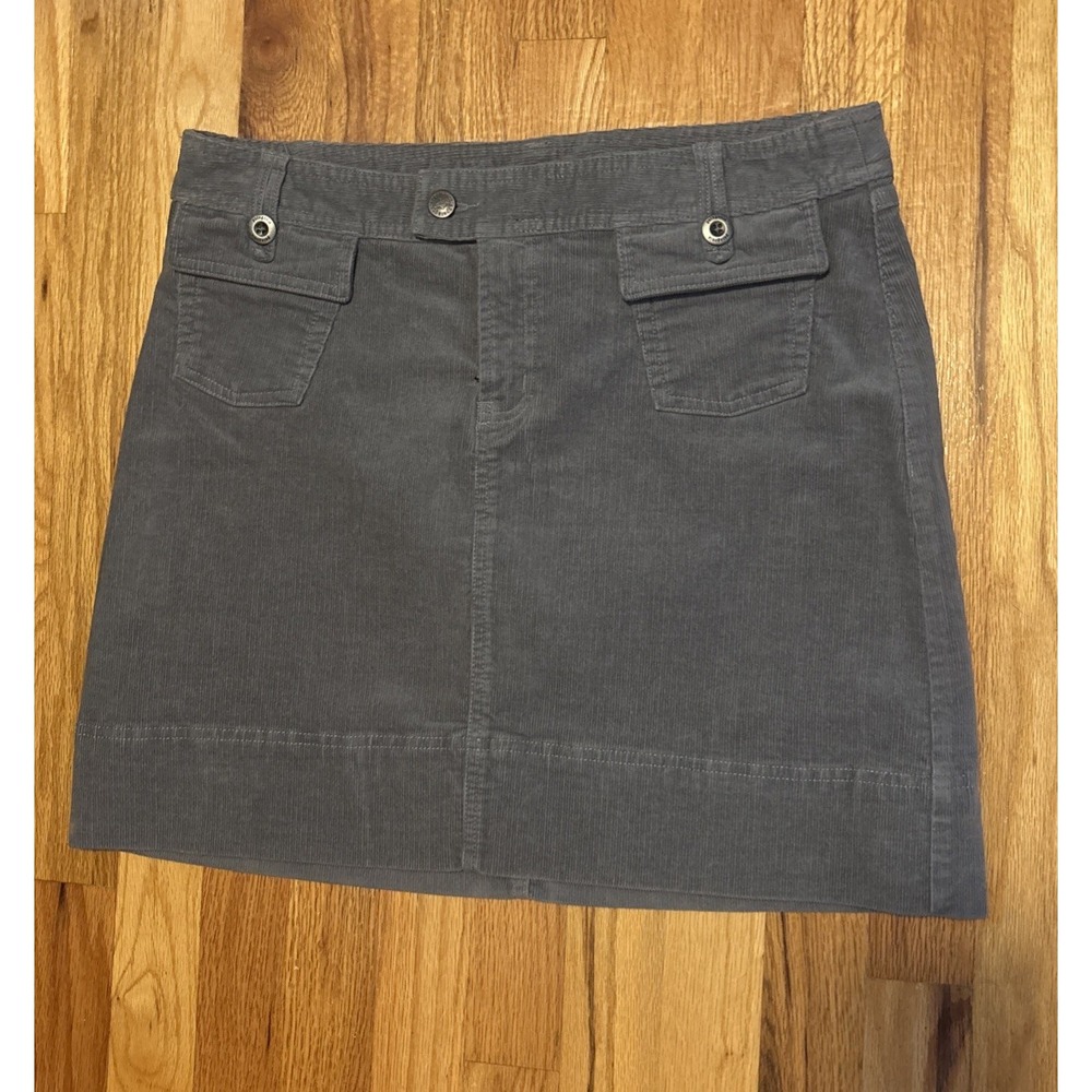 Patagonia Skirt Womens 10Gray Corduroy Mini A-Line Pockets Organic Cotton Casual